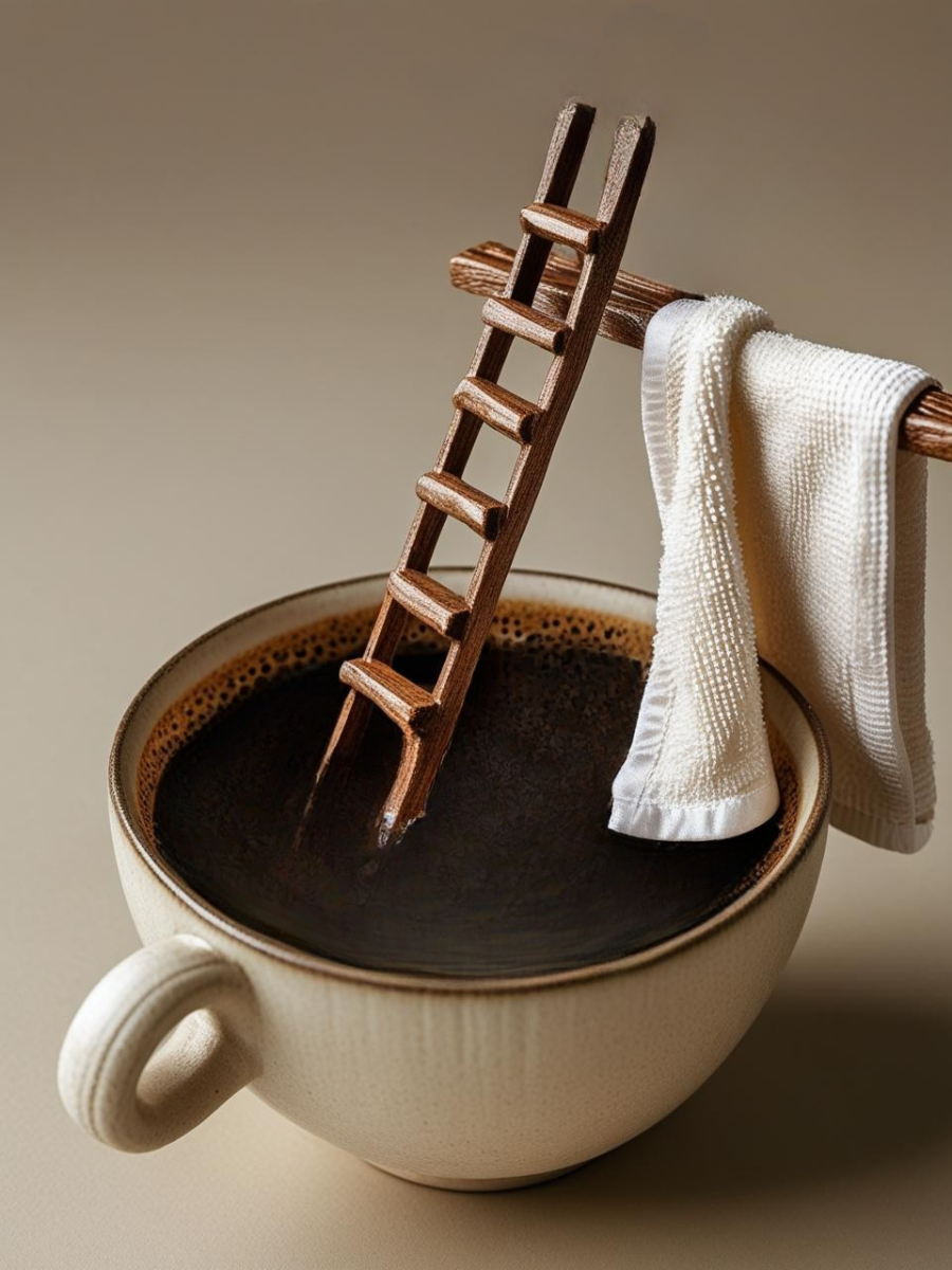 Taza con escalera dentro
